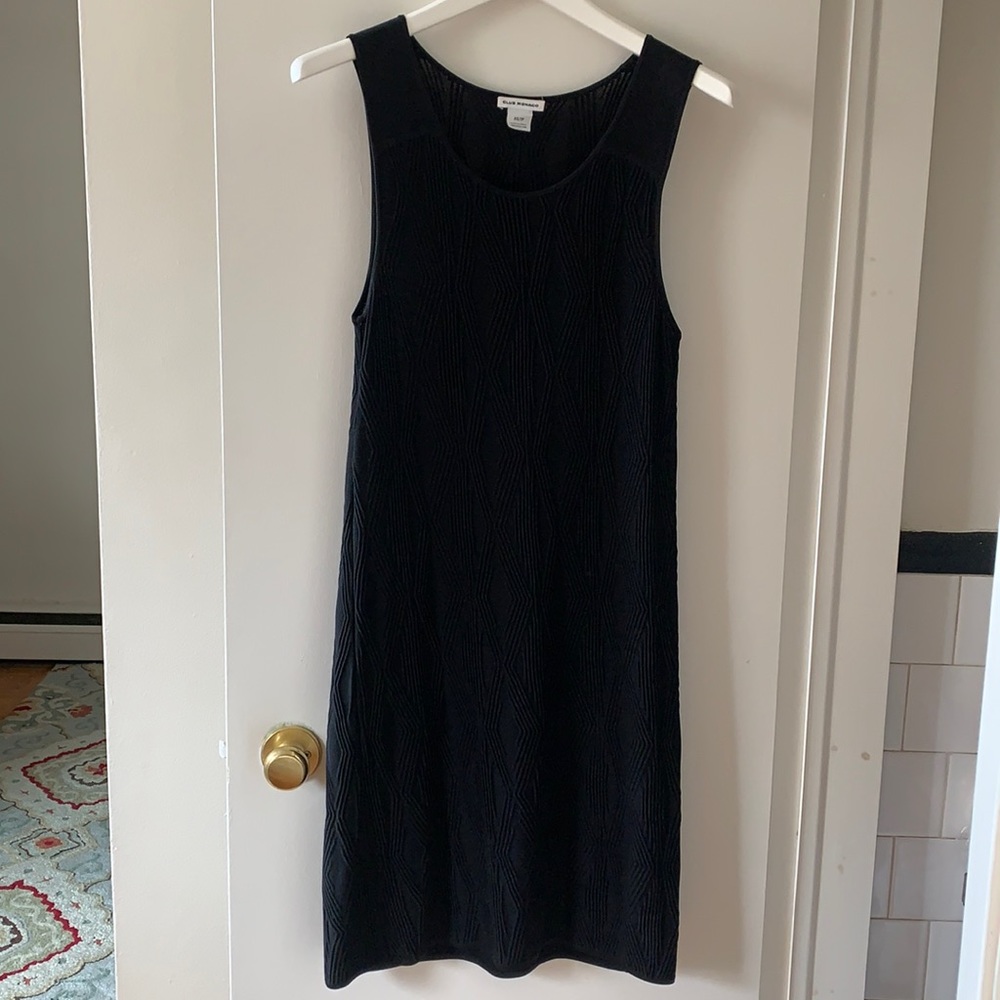 Club Monaco Black Knit Patterned Dress